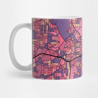 Winston-Salem Map Pattern in Purple & Pink Mug